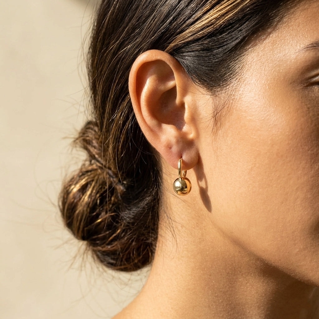 Golden Ball Drop Earrings