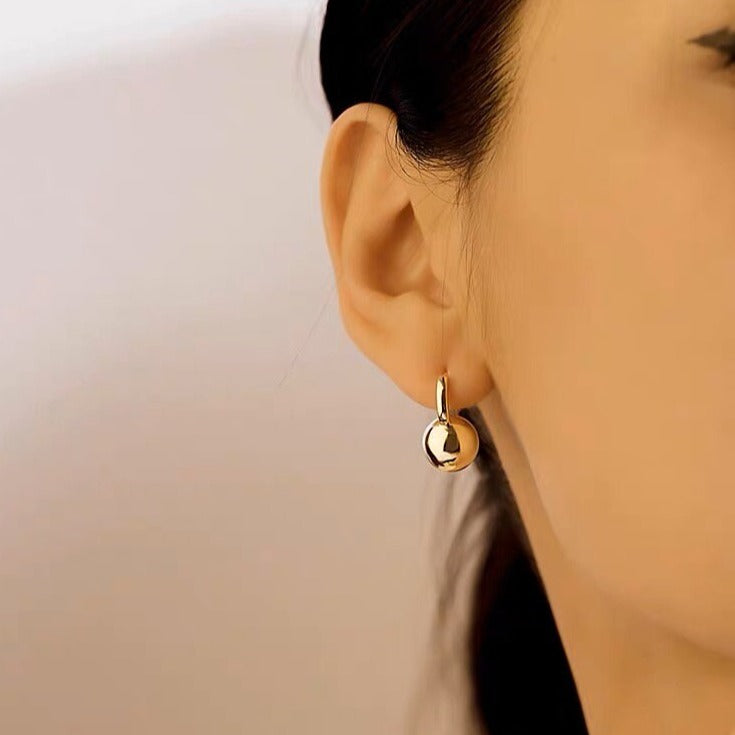 Golden Ball Drop Earrings