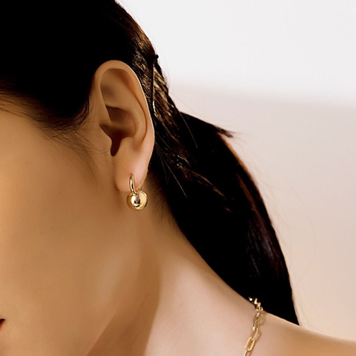 Golden Ball Drop Earrings