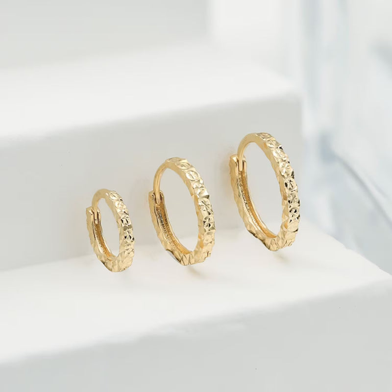 Small Diamond Cut Hoops