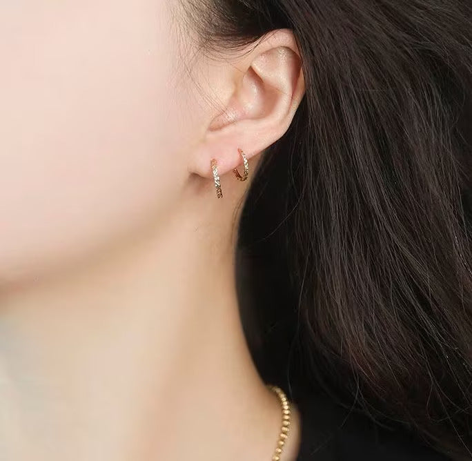 Small Diamond Cut Hoops
