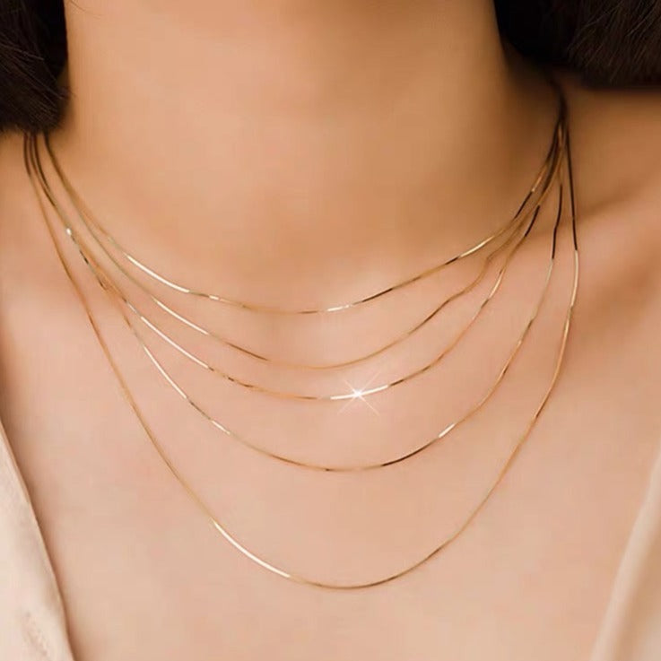 Skinny Herringbone Necklace