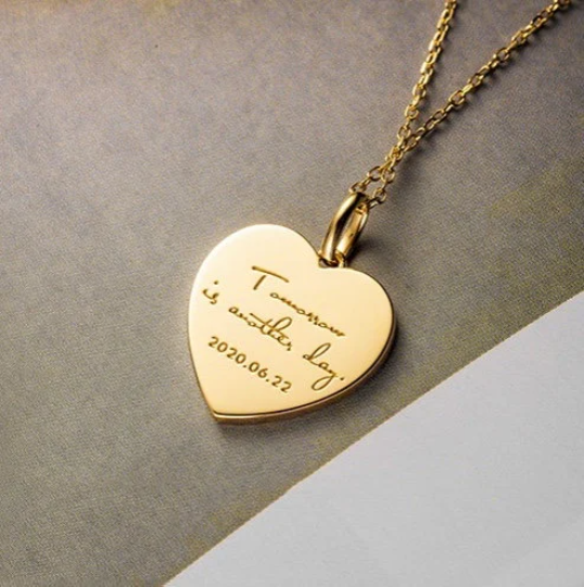 Personalised solid 2025 gold necklace