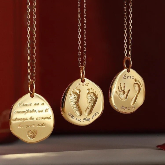 Personalised real hotsell gold necklace