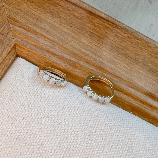 Dainty Opal Hoops