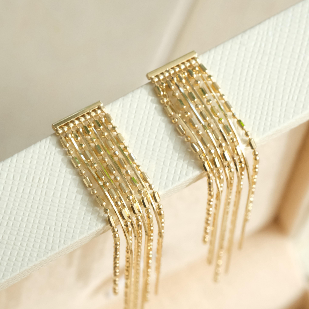 Long Beads Tassel Earrings