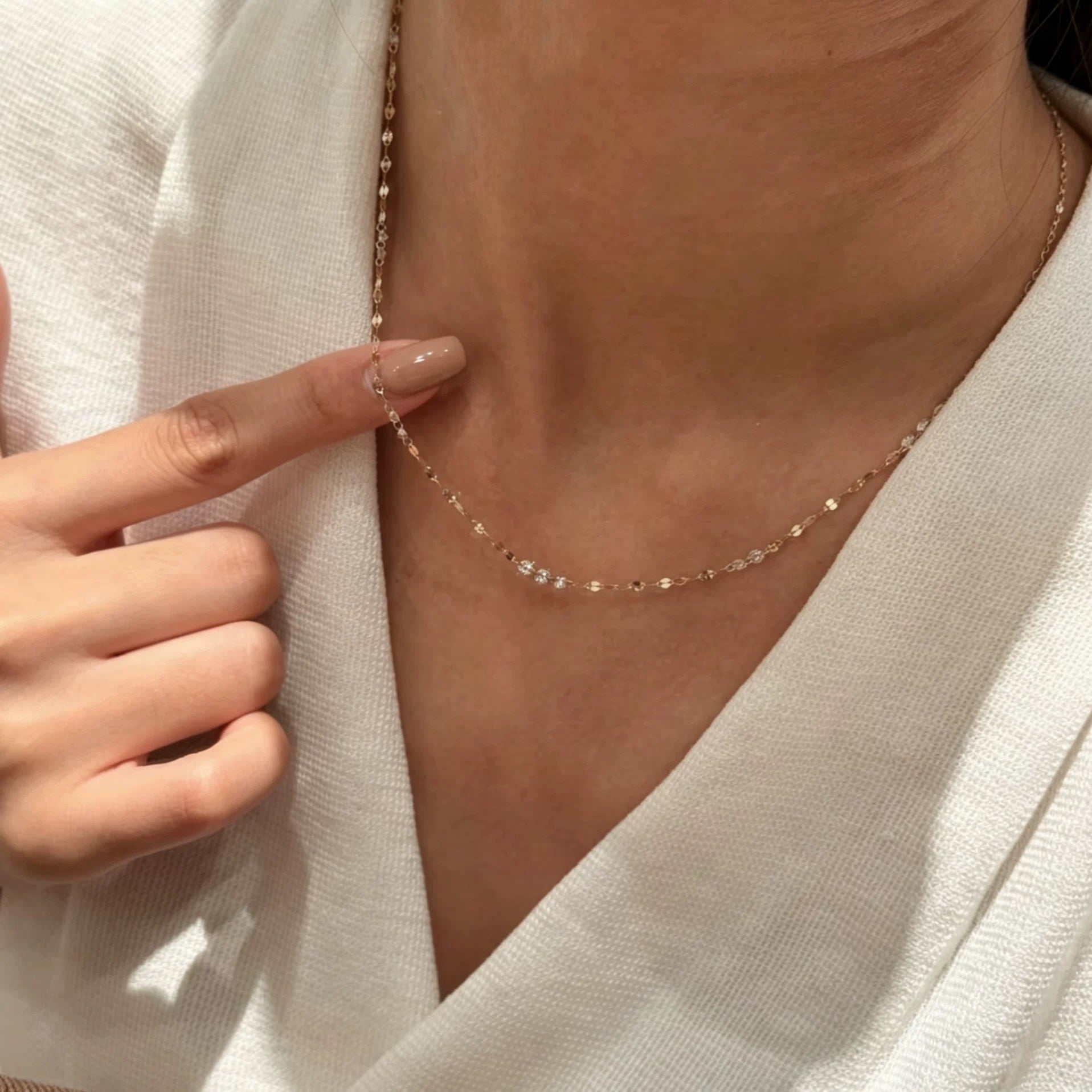 Mirror Chain with stones