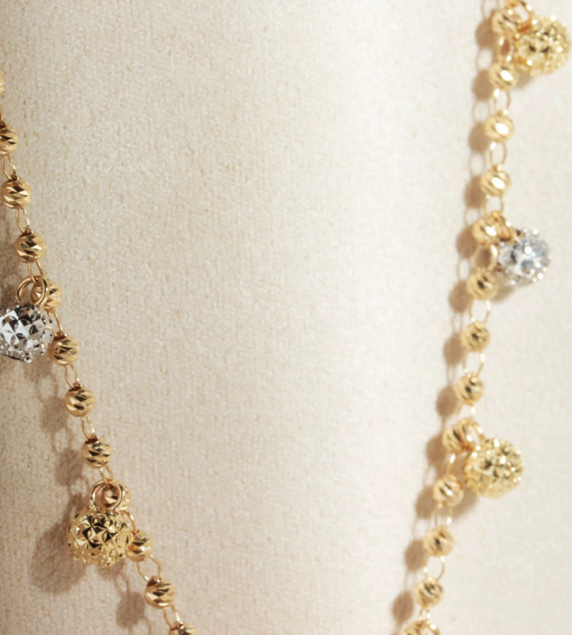 Two tone ball necklace