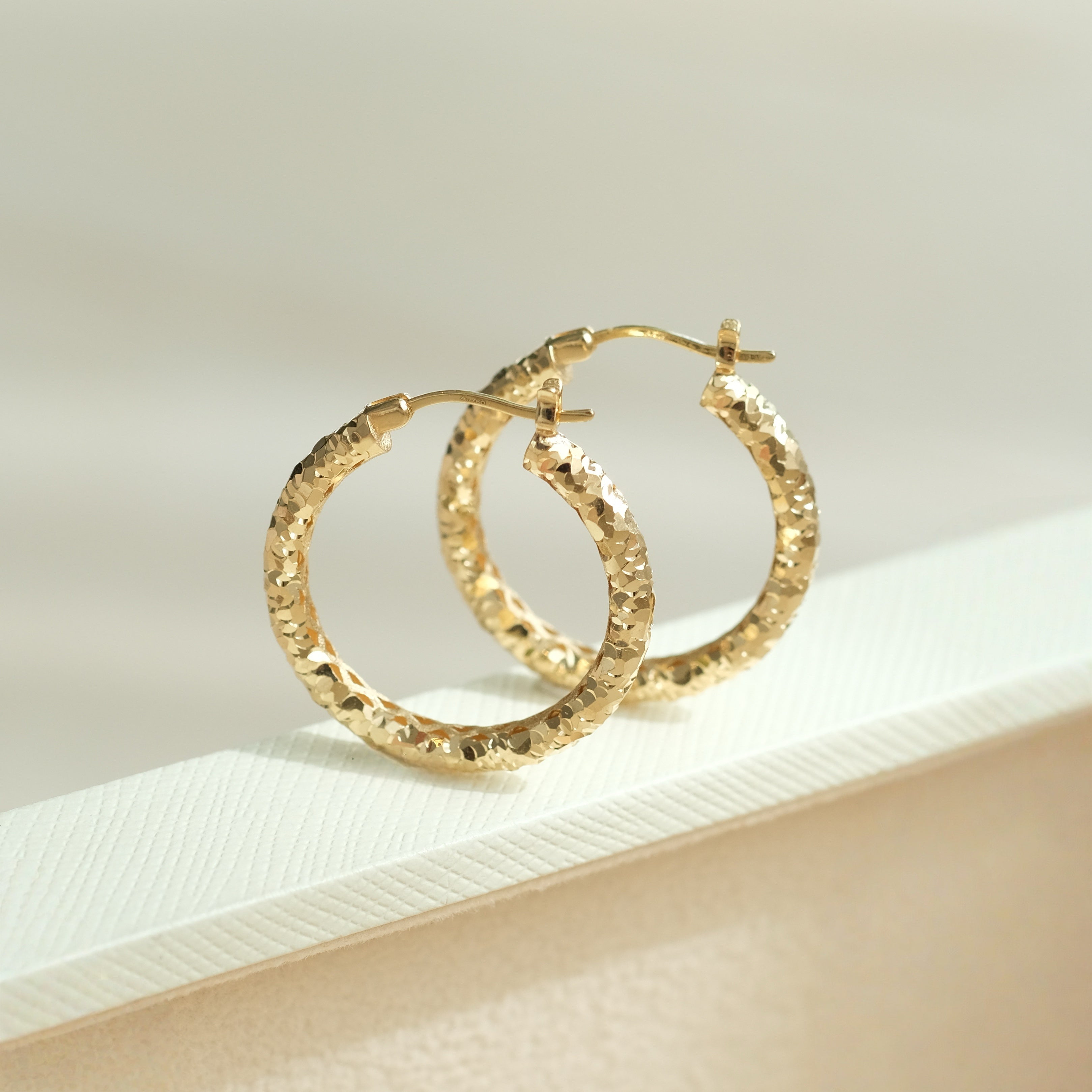 3mm Faceted Hoops