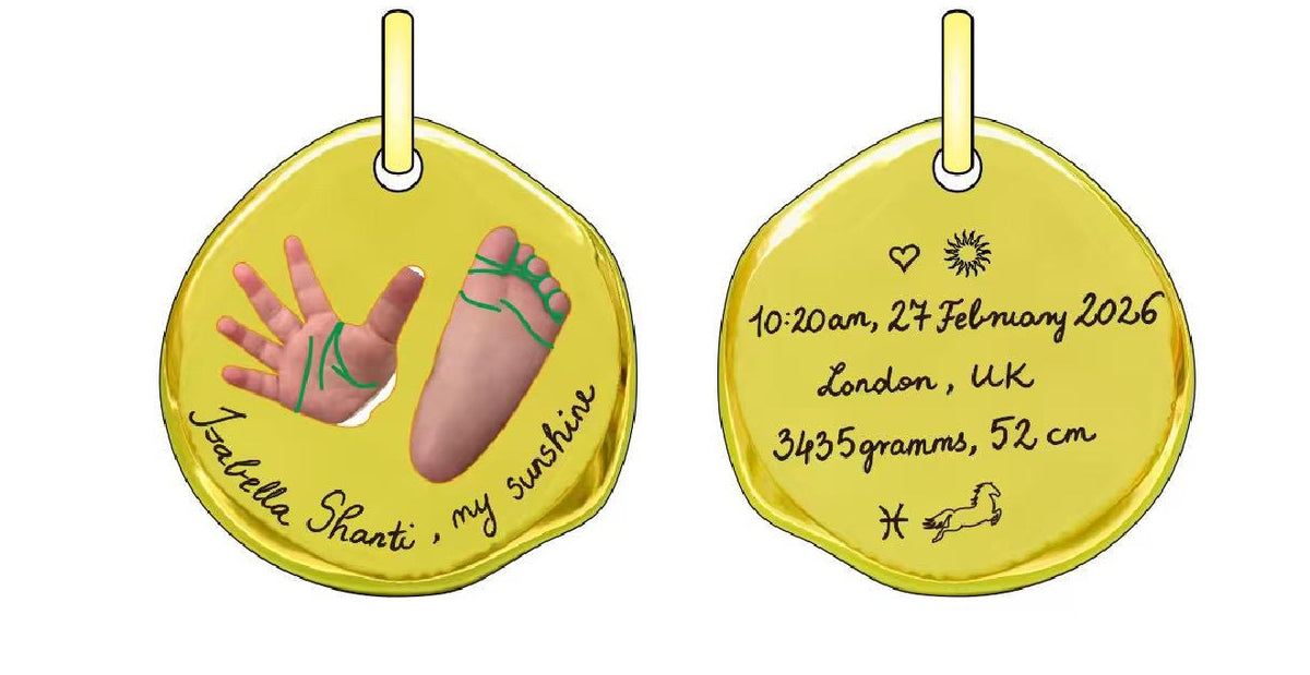 18K Solid Gold Mum Personalised Pendant