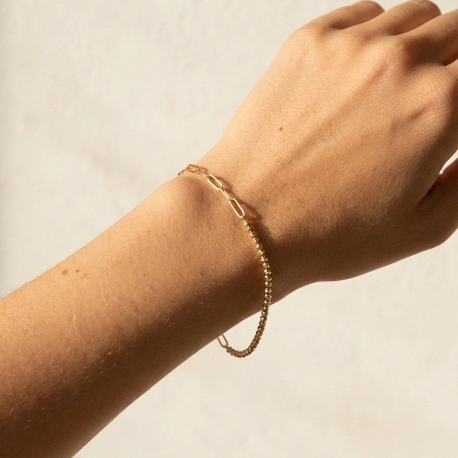 Paperclip Bracelet With Laser Beads