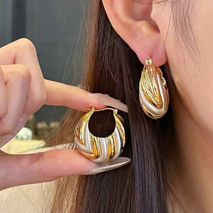 Two Tone Satin Hoops