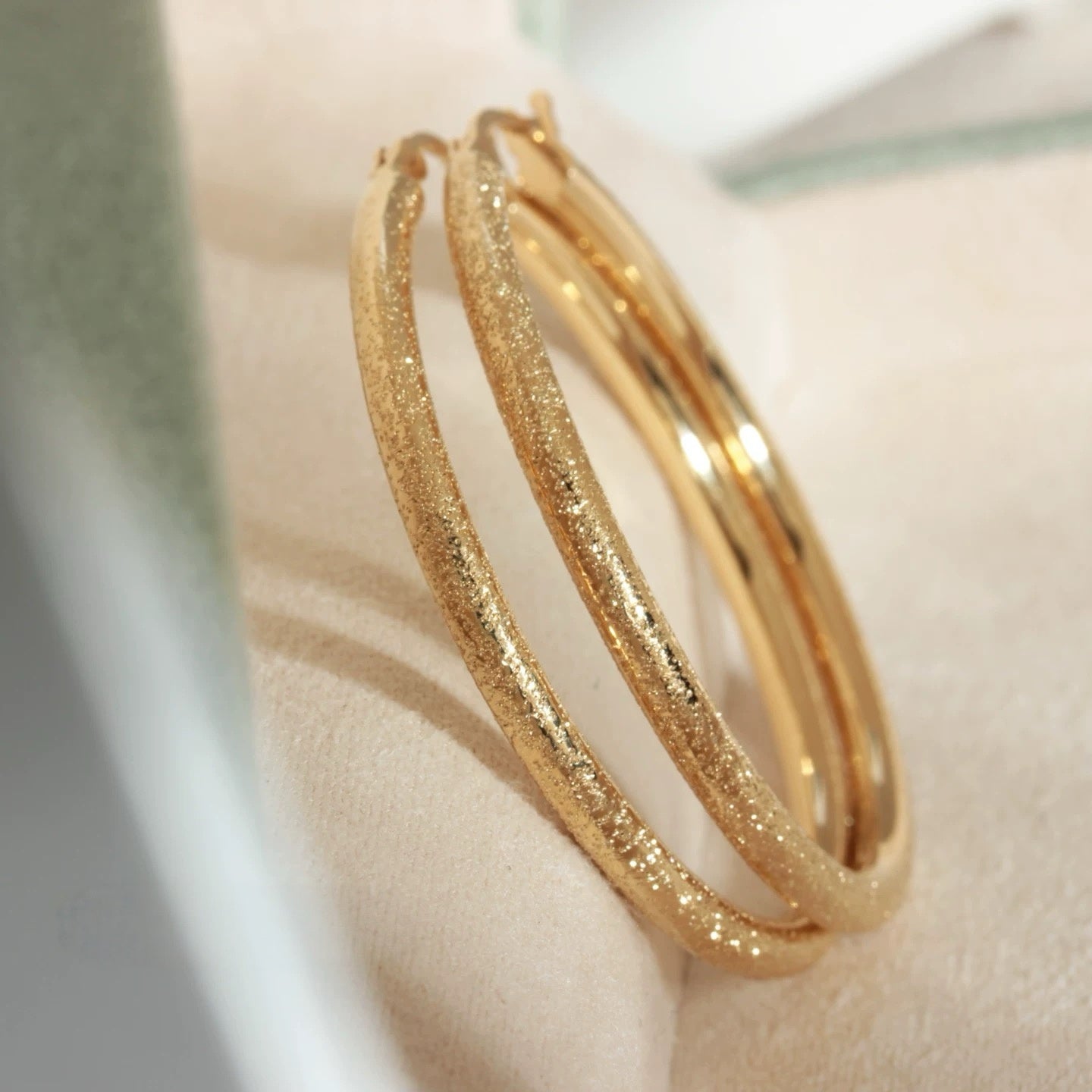 Shimmer Gold Hoops