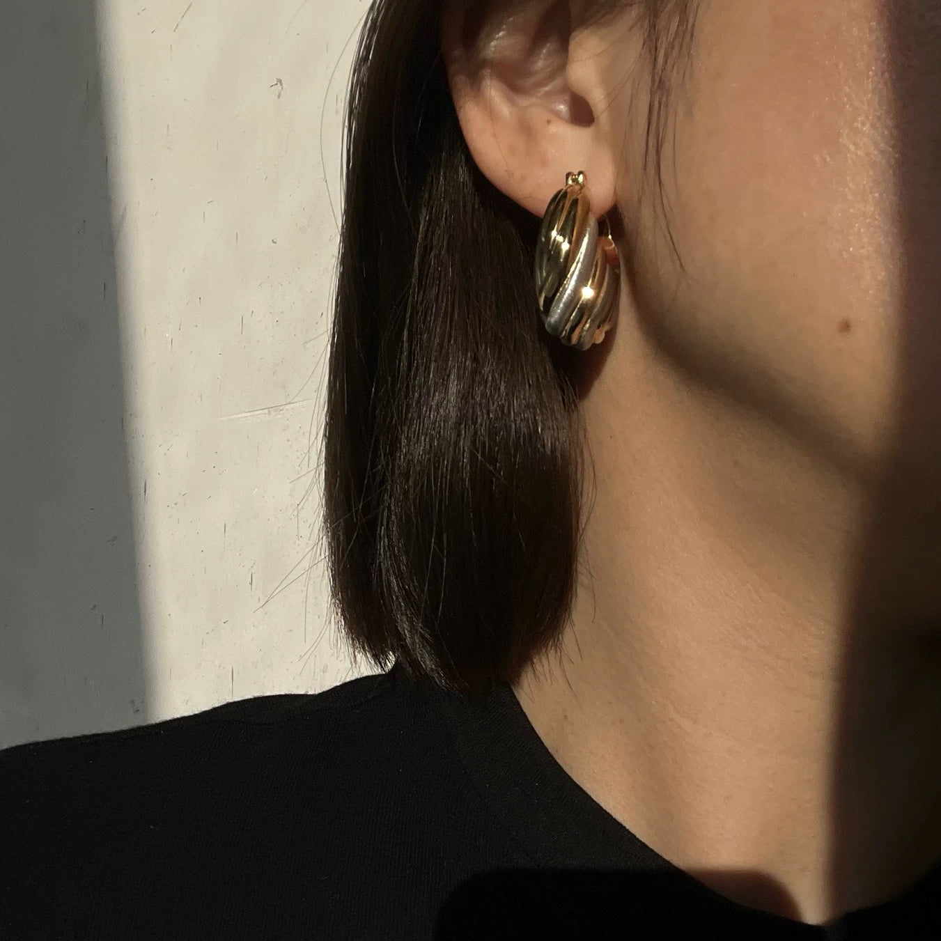 Two Tone Satin Hoops