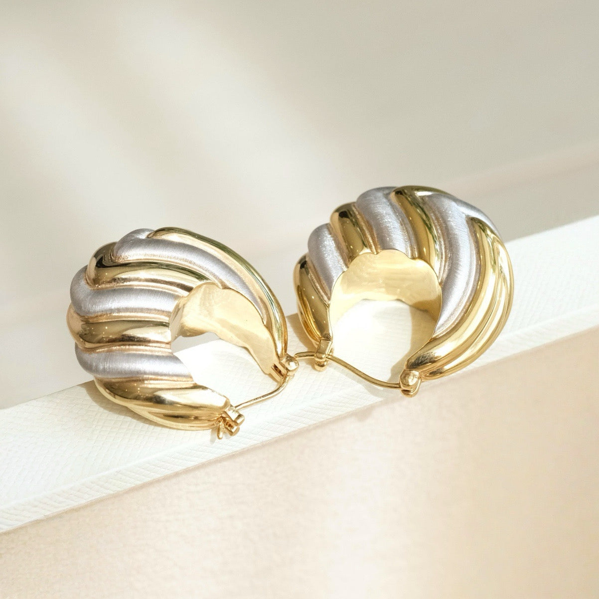 Two Tone Satin Hoops