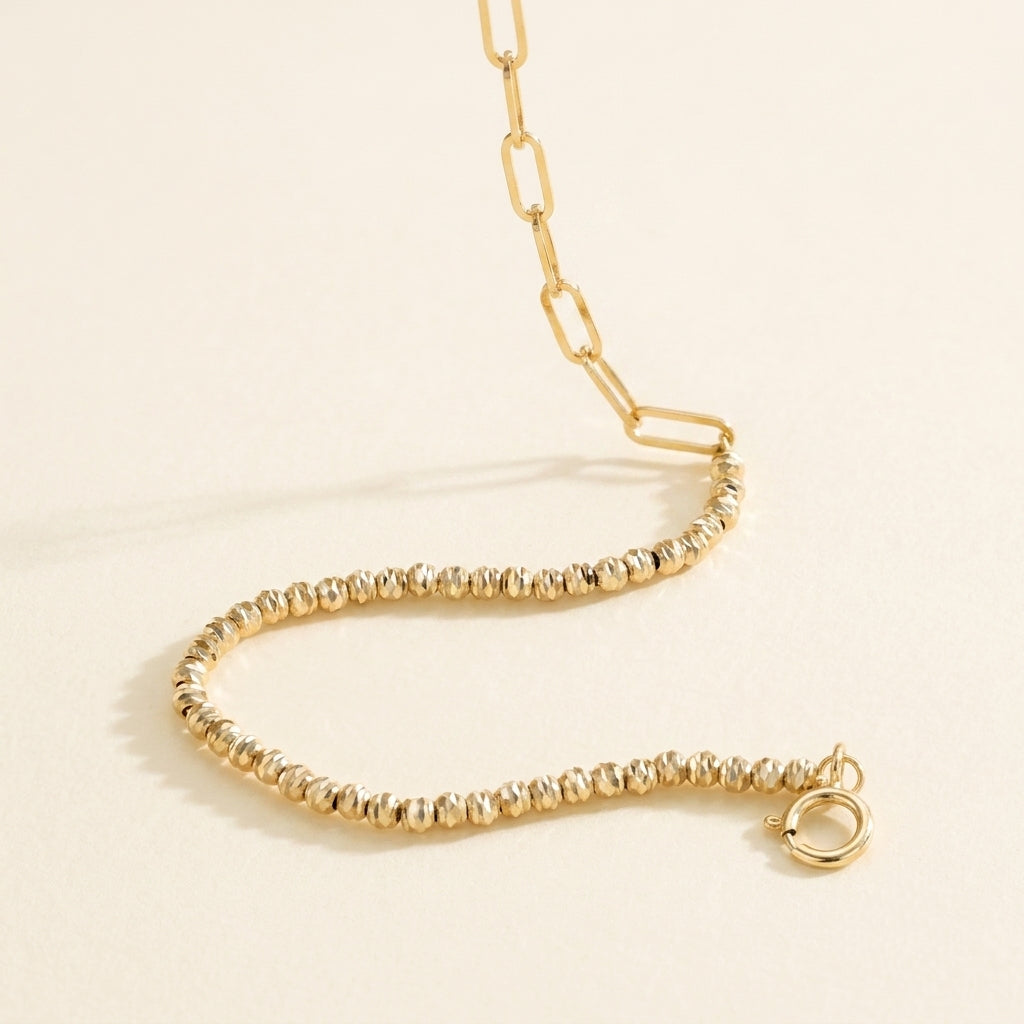 Dainty Paperclip Chain with beads