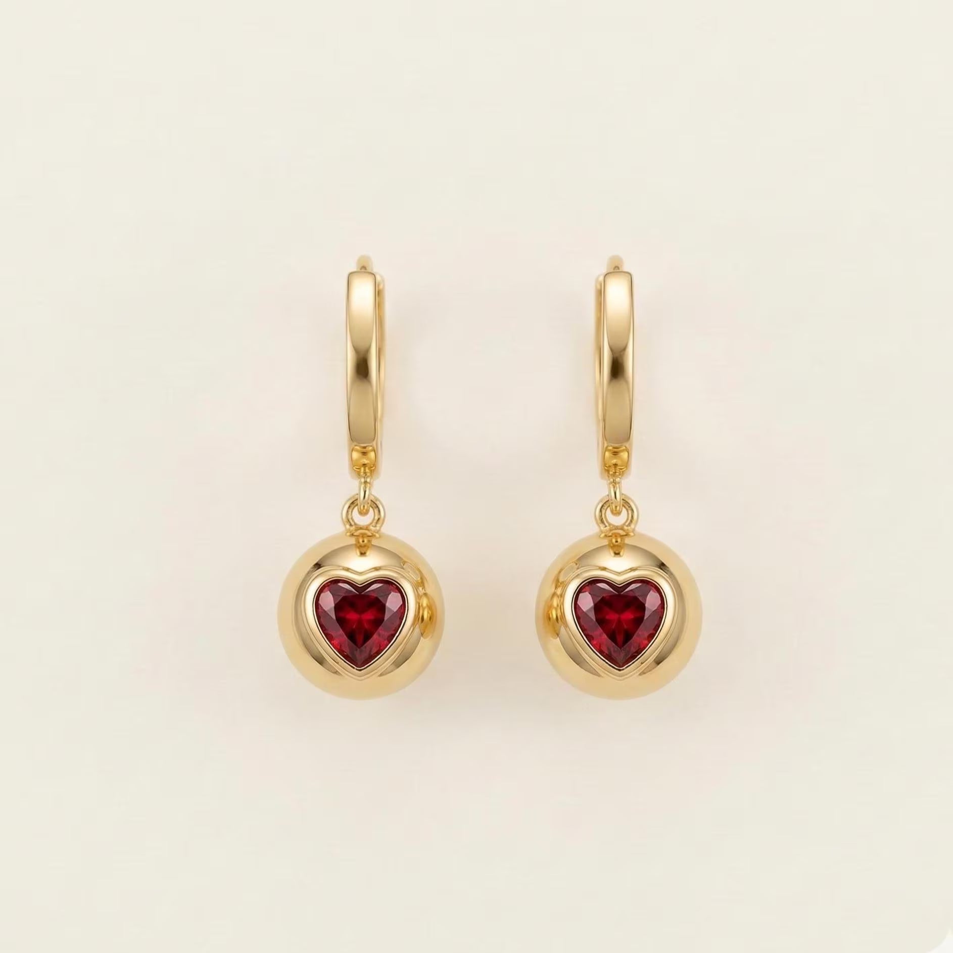 Red Love Heart Earring