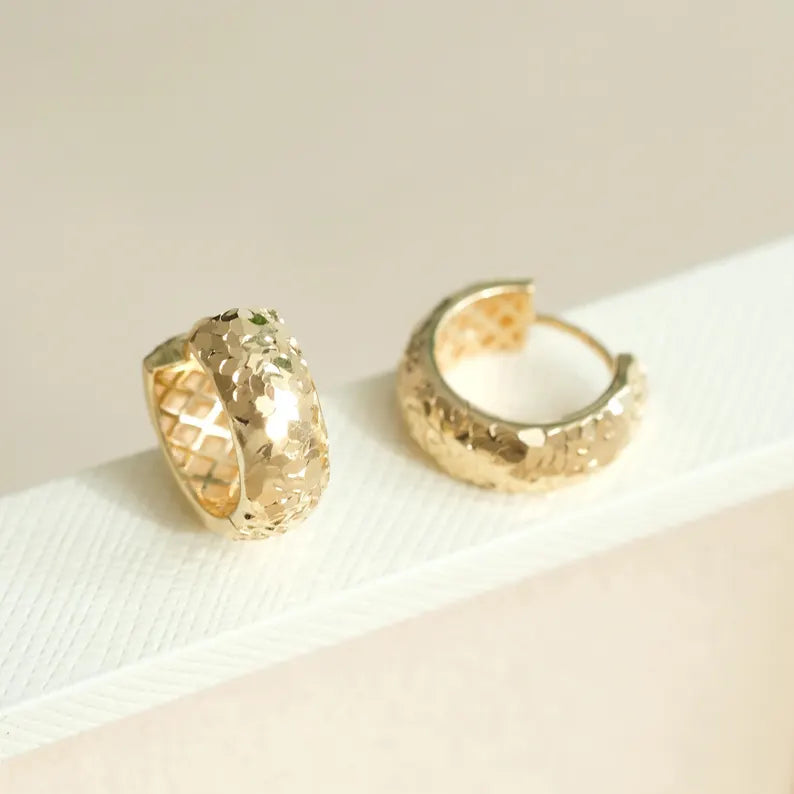 Chubby Faceted Hoops