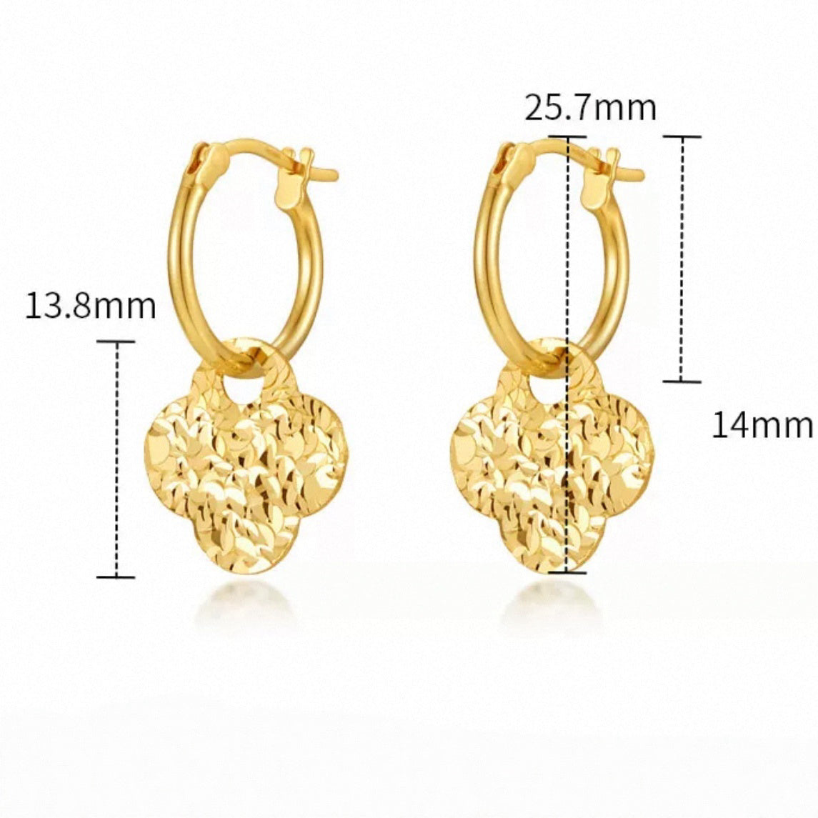 Two Tone Clover Earrings