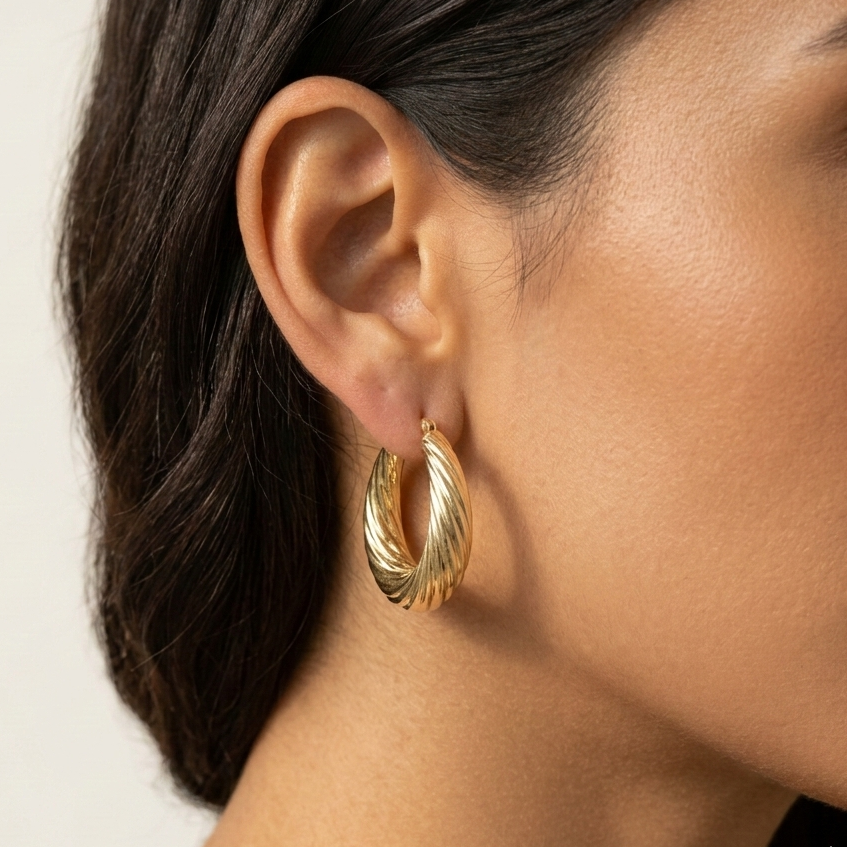 Large Twisted Rope Hoop Earrings