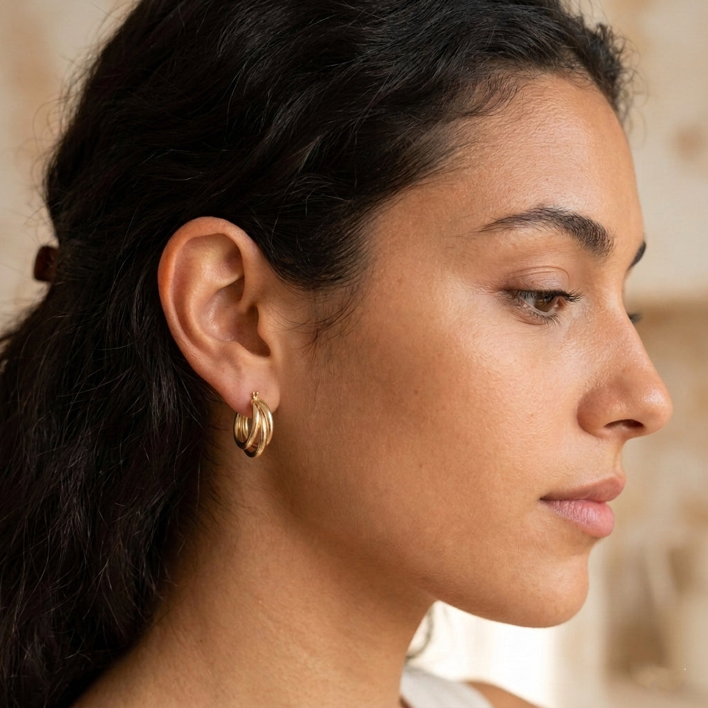 Trio Circle Earrings