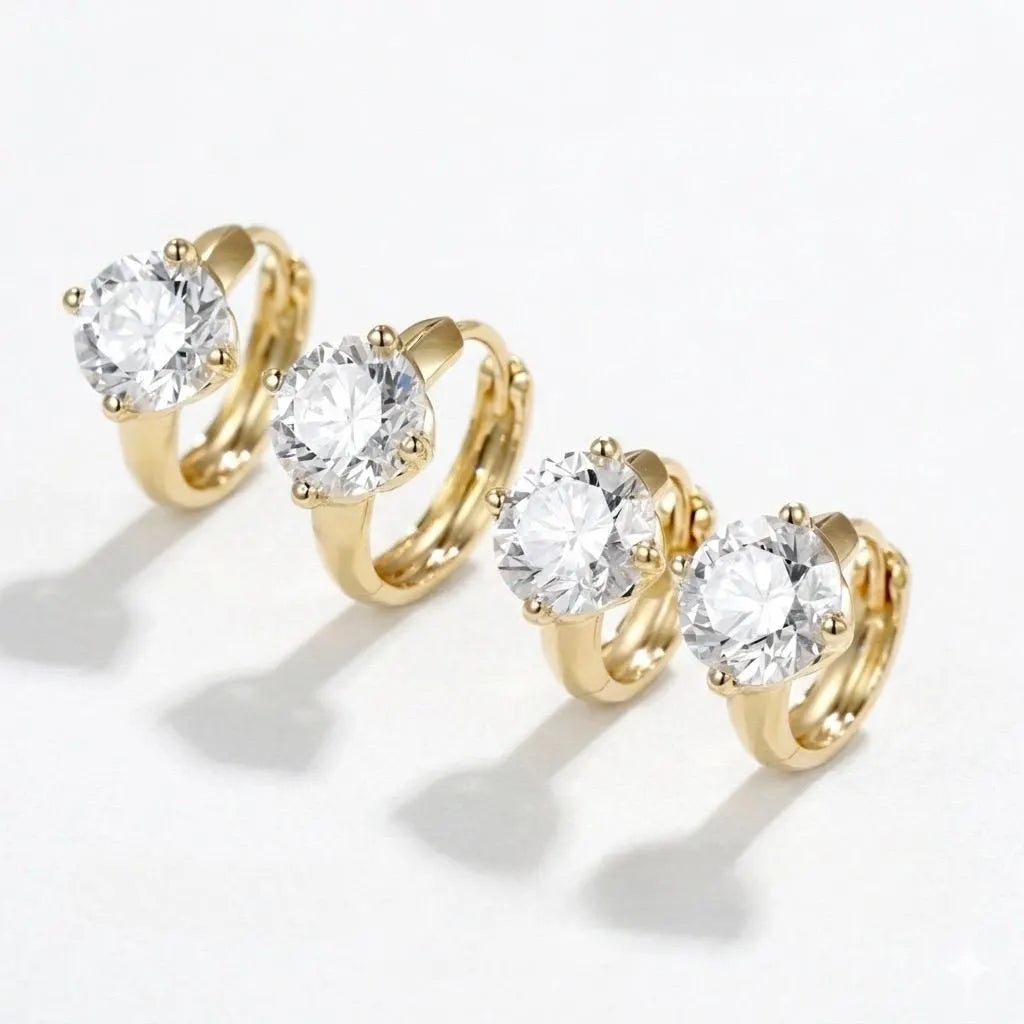 Round Diamond Huggie