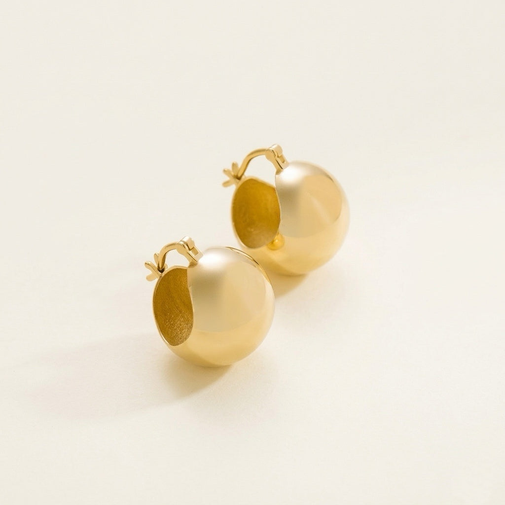 Large Golden Ball Earrings