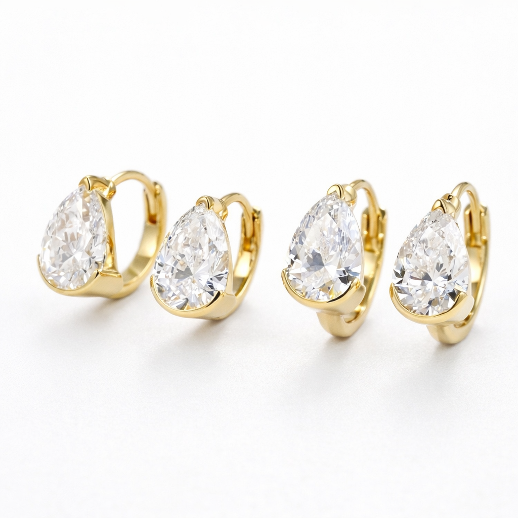 Pear Diamond Huggie