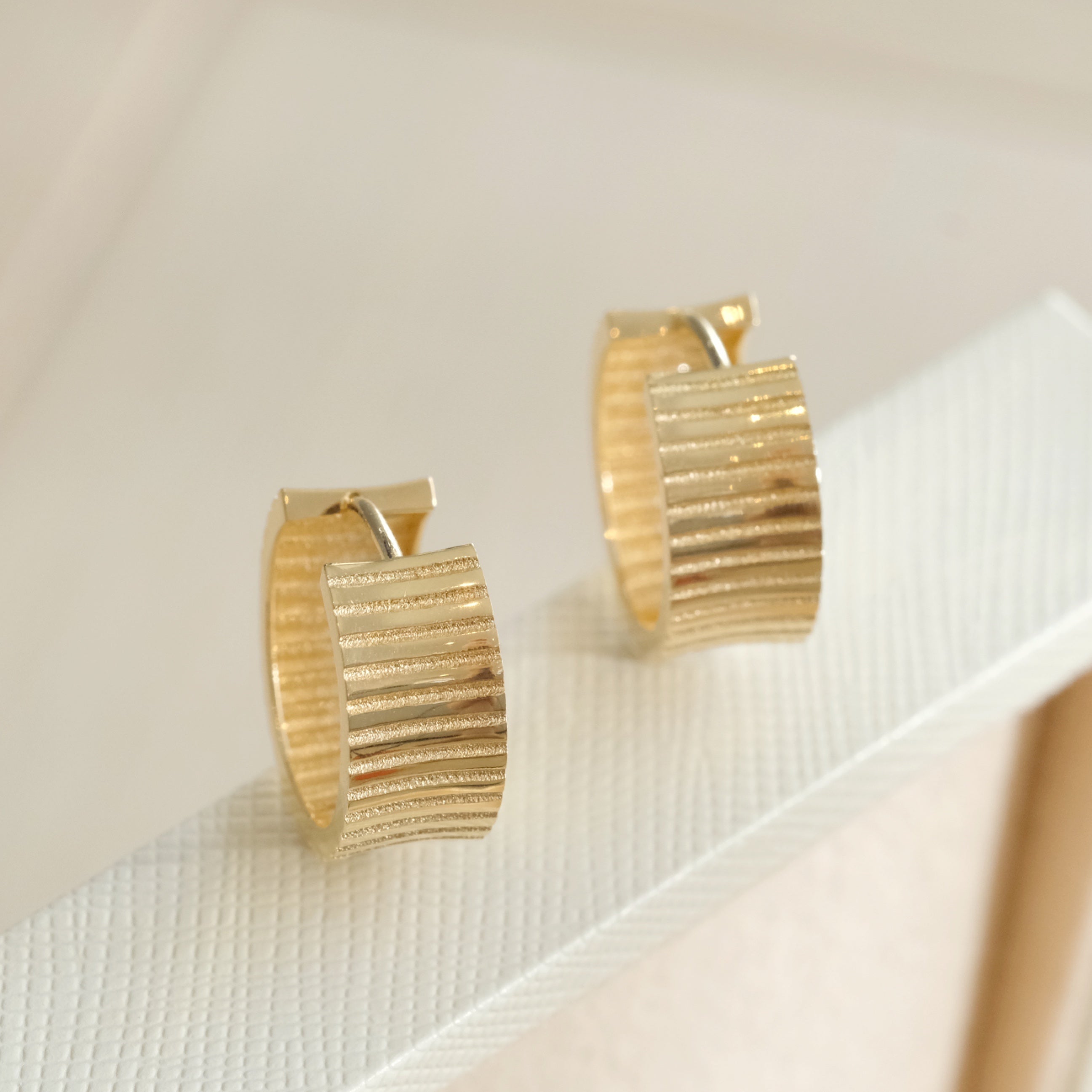 Pleated Hoop Earrings