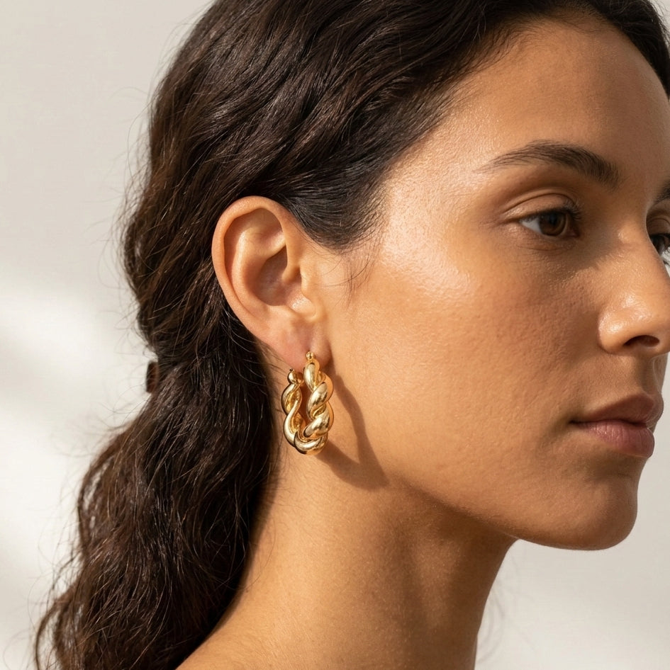 Bold Twist Hoops