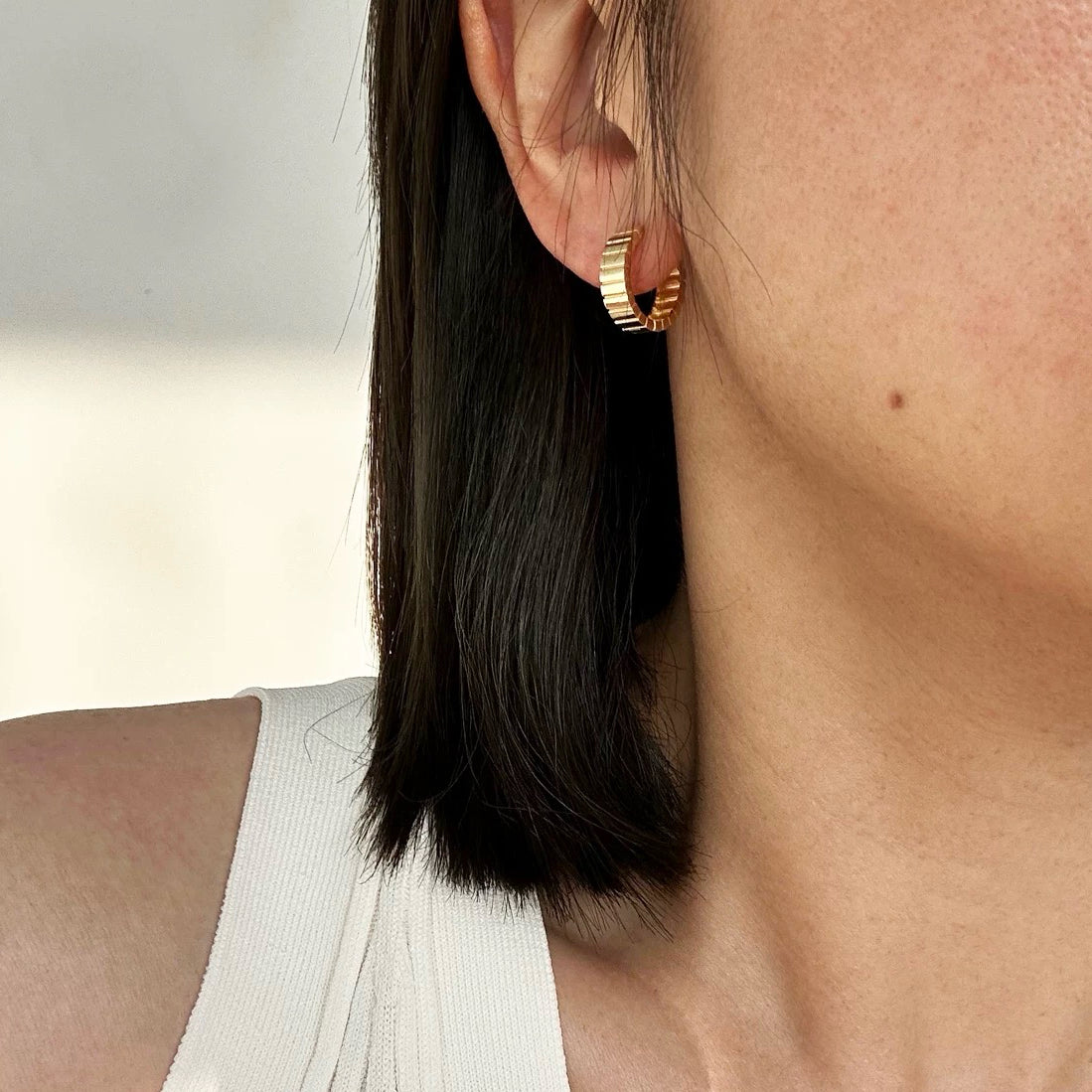 Ridge Hoop Earrings