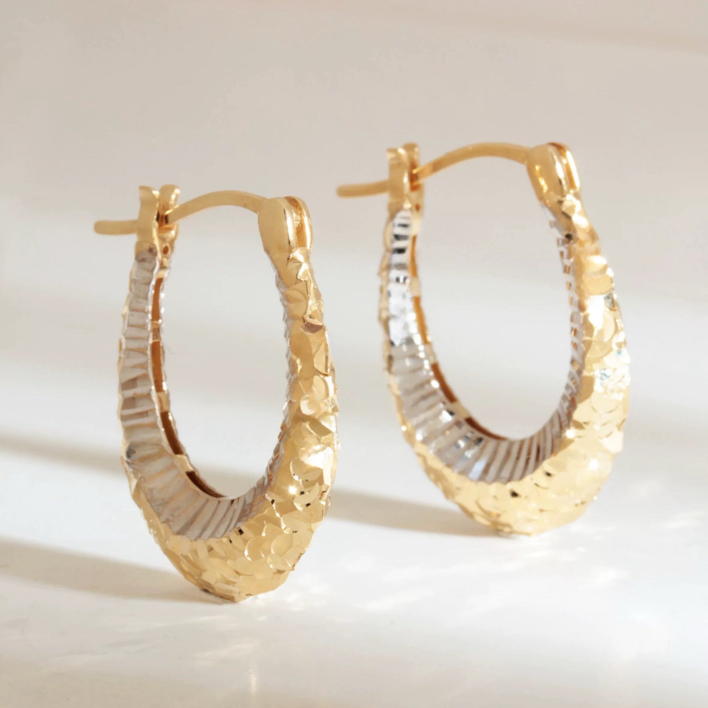 Two Tone Oval Earrings