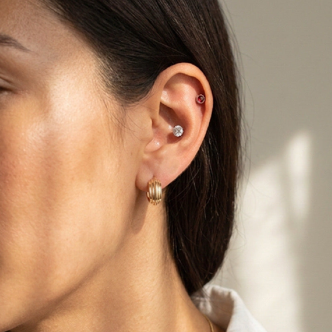 Chunky Ridge Hoop Earrings
