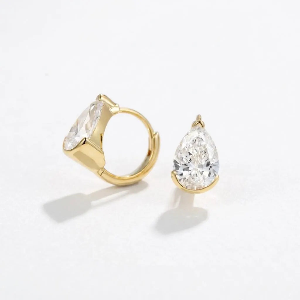Pear Diamond Huggie