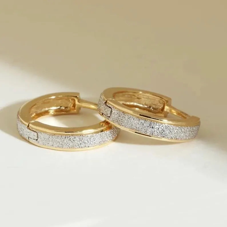 Two Tone Hammered Earrings