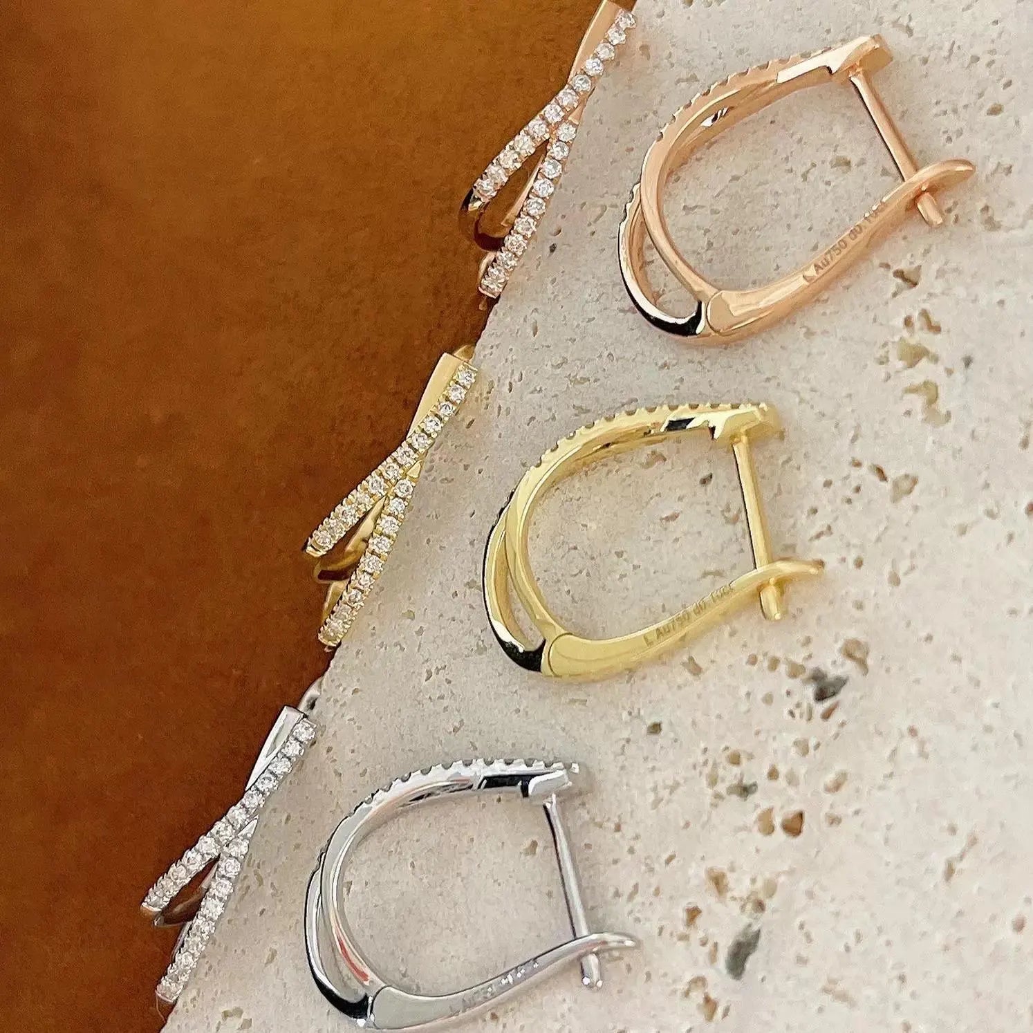 Crossover Diamond Hoops