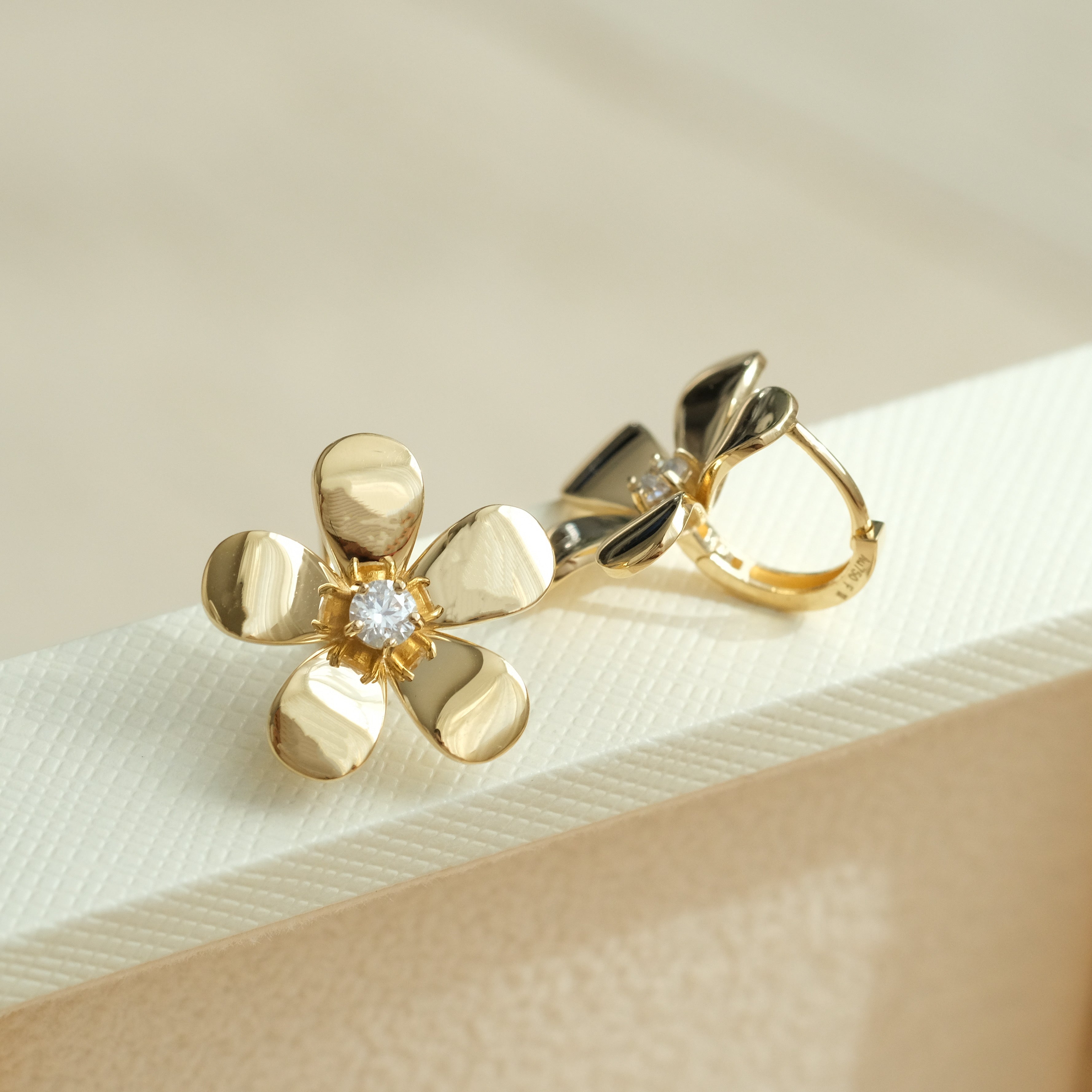 Flower Hoop Earrings