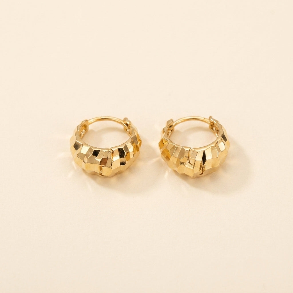 faceted tapered hoops