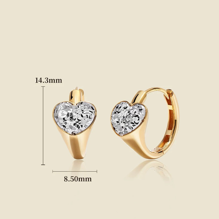 Two tone heart earrings