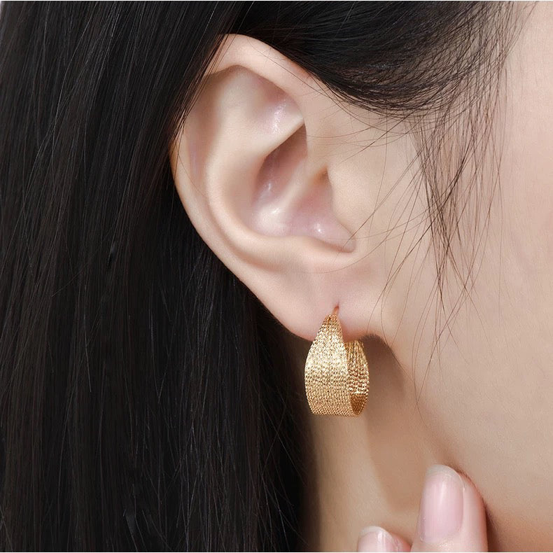 C Shape Sparkle Hoops