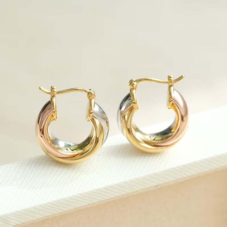 Three Tone Twist Earrings