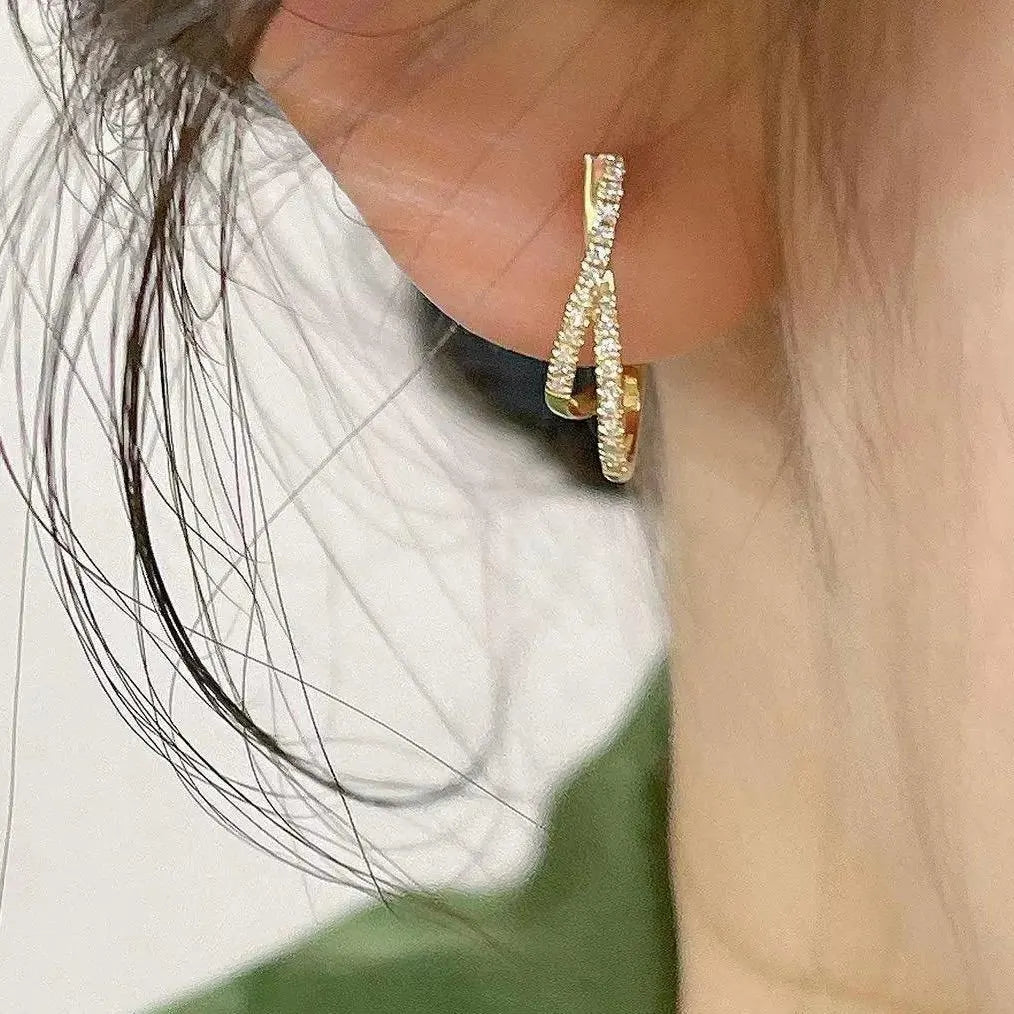 Crossover Diamond Hoops
