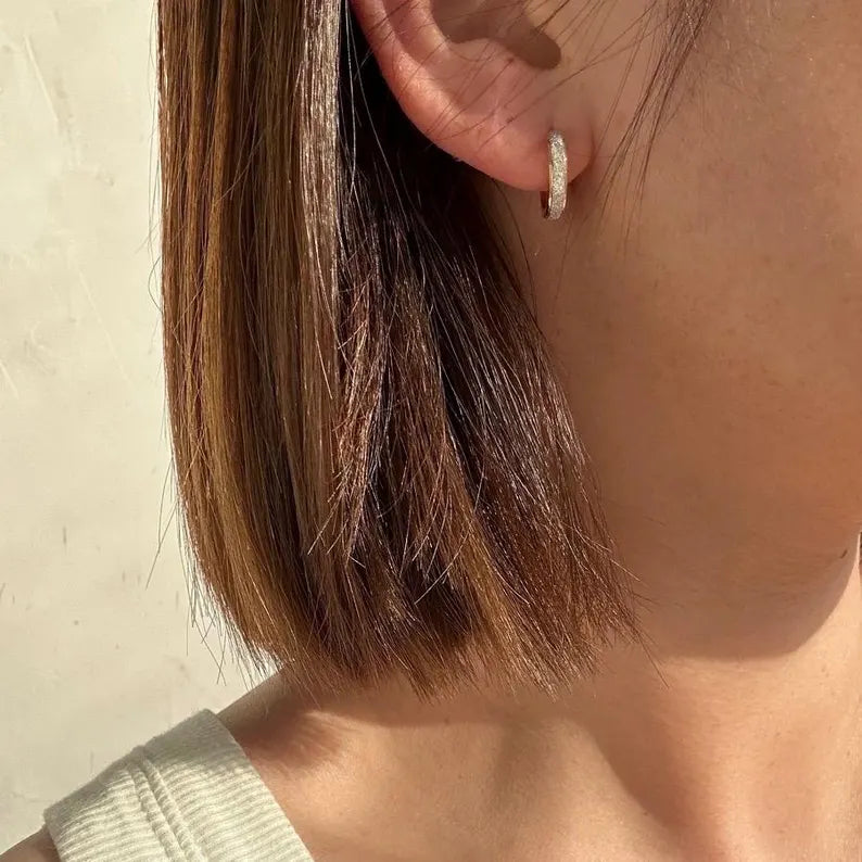 Two Tone Hammered Earrings