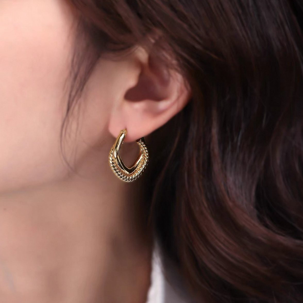 Square Twist Hoop