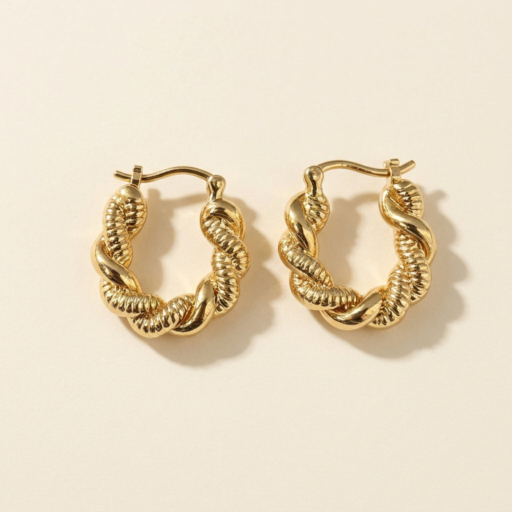 Textured Twist Hoops