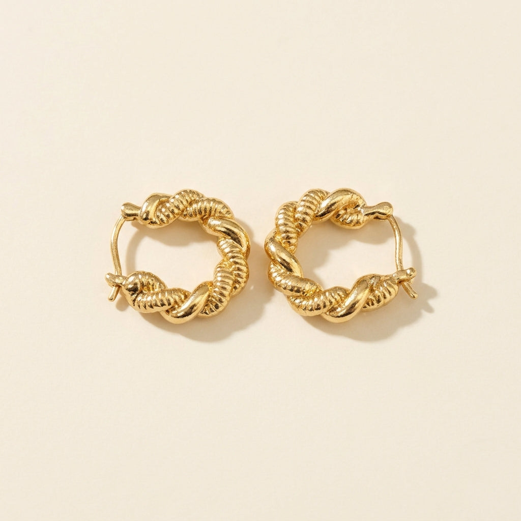 Textured Twist Hoops