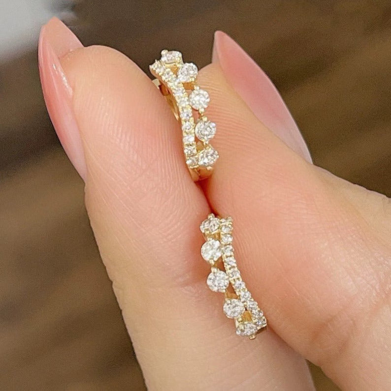 Crown Diamond Hoop