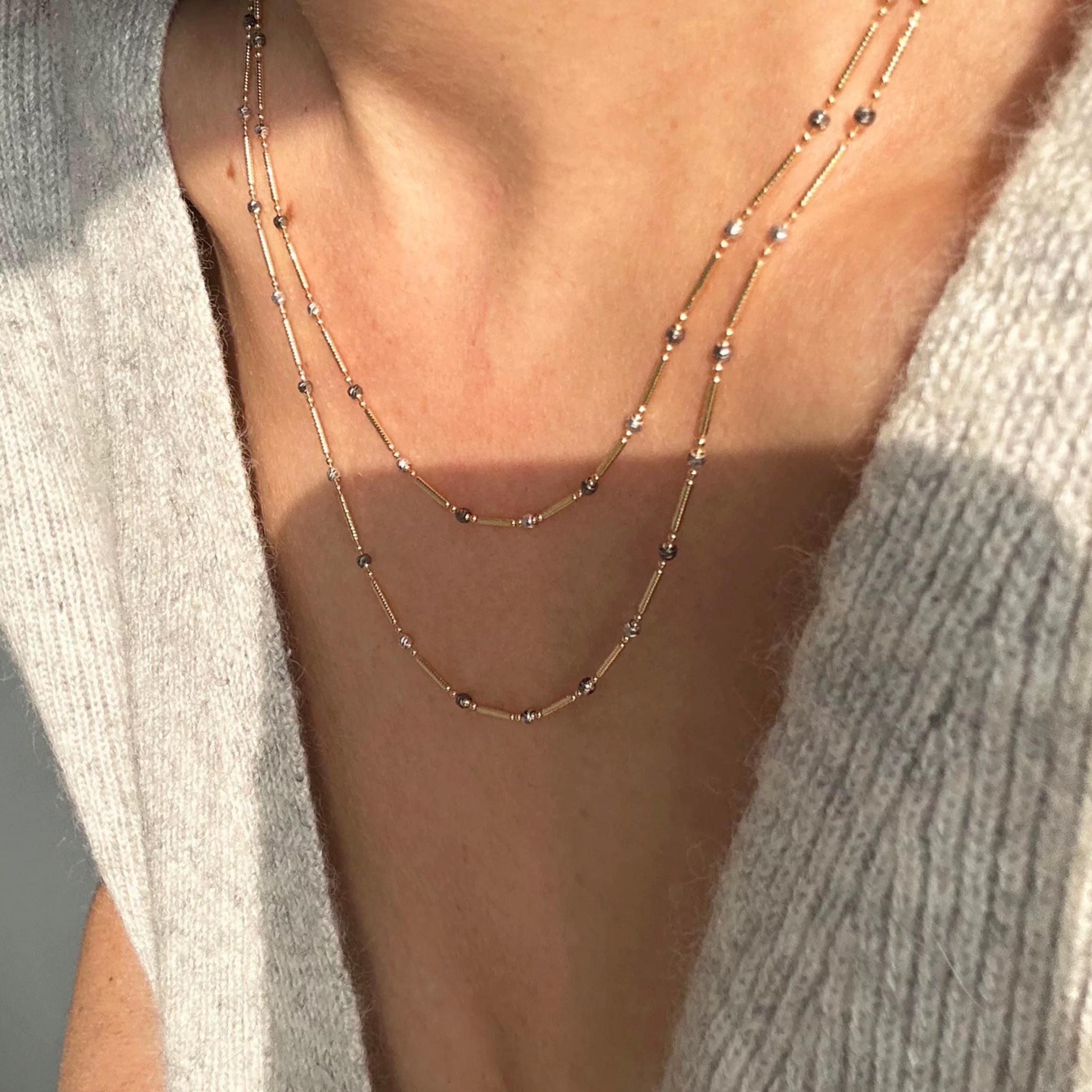 Black Gold Beads Necklace