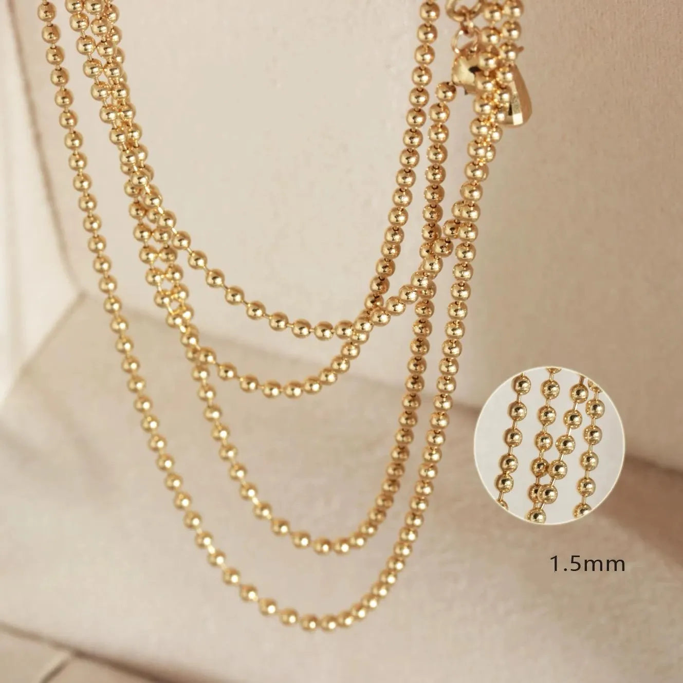 1.5mm Smooth Bead Necklace