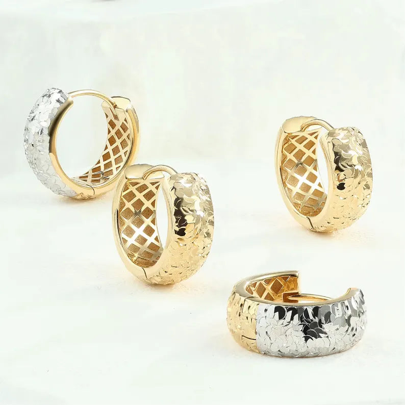 Chubby Faceted Hoops